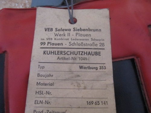 Kühlerschutzhaube Wartburg 353 Original